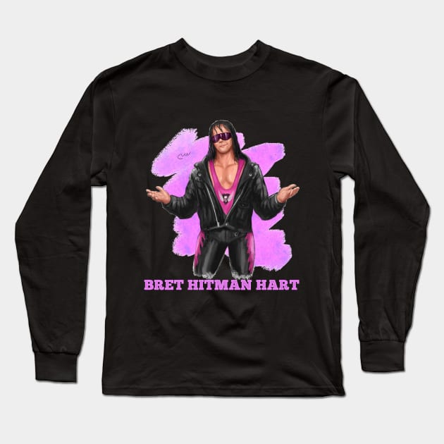 Smile Of Bret Hitman Hart Long Sleeve T-Shirt by nasib